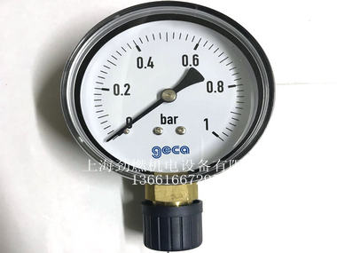 0-1bar GECA集咖 燃气压力表 表盘75mm 接口1/2＂【意